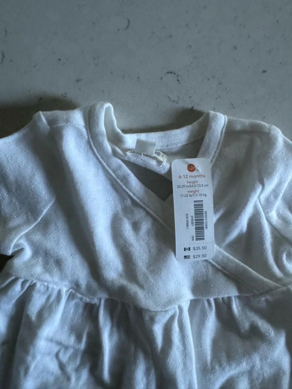 NWT Gymboree baby girls soft 100% cotton white dress w/diaper cover 6-12 months